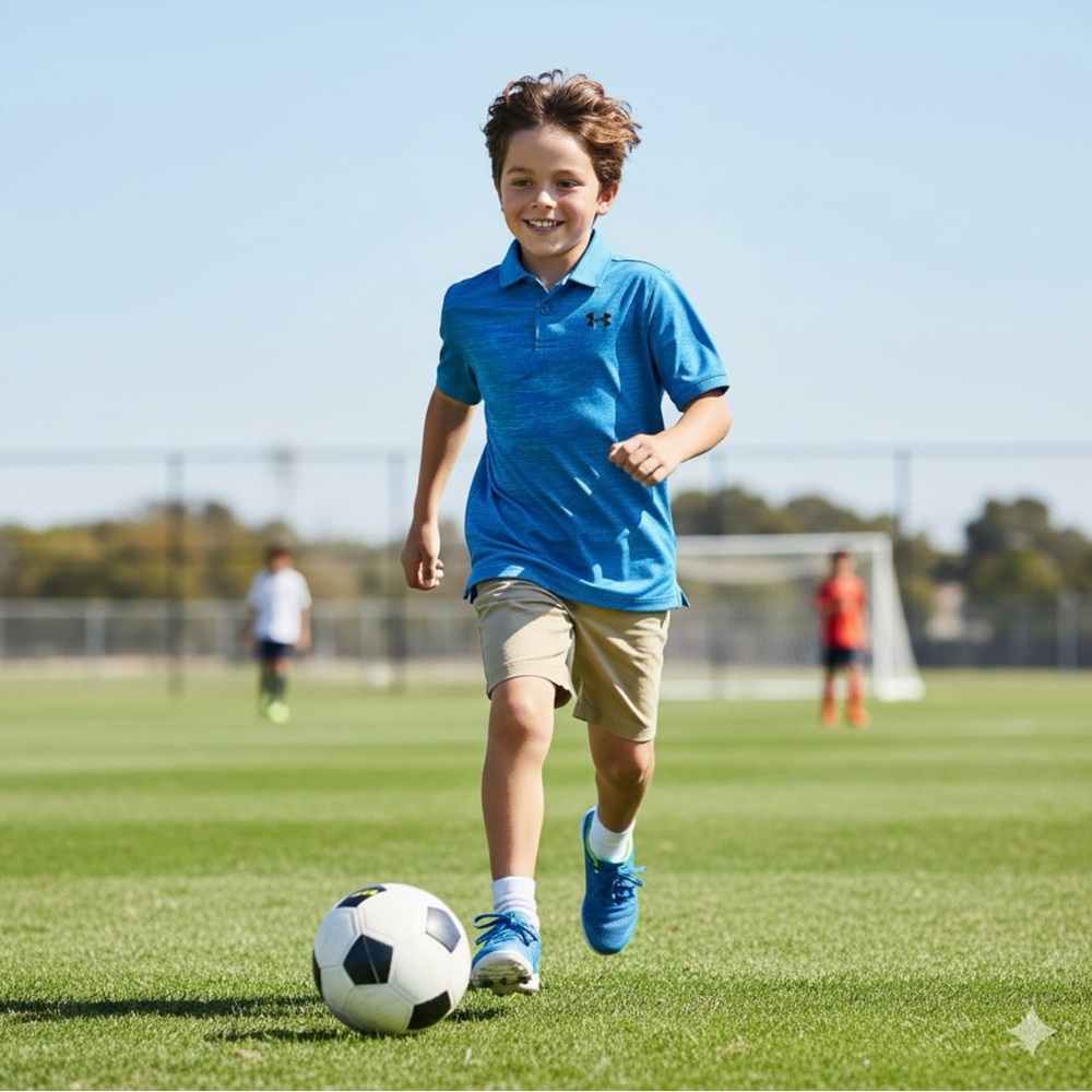 🔴 6/$25 SALE Under Armour Youth Blue Polo